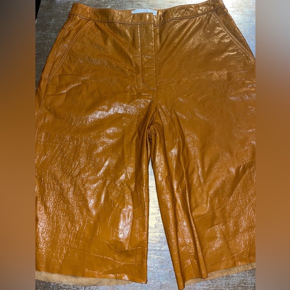 Remain Manua Tan Leather Embossed Knee Shorts - New, $621 Approx. MSRP - Picture 8 of 9
